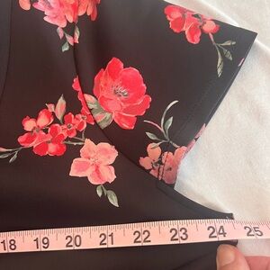 Lane Bryant Black and Red Floral Asymmetrical Dress